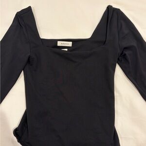 Aritzia-Babaton Black Long Sleeve Body Suit